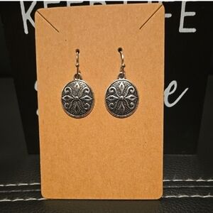 Intricate Silver Floral Earrings